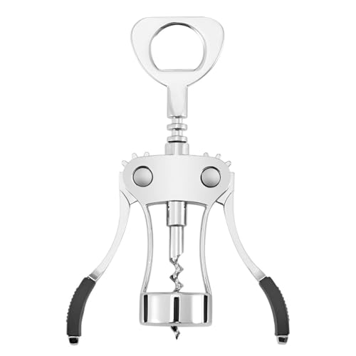 NEXROLA sacacorchos,abridor de vino aleación de zinc ala - abrebotellas vino cerveza doble uso simple y duradero, plata
