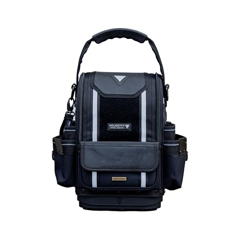 Velocity Pro Gear Rogue 20XL Service Bag Heavy Duty Tool Bag with 37 Pockets Removable Tool Panel Shoulder Strap and Water Resistant Nylon Shadow Black