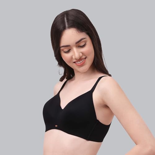 Image of SOIE Women Full Coverage Polyamide Spandex Padded Non Wired Ultra Soft Seamless Bra Pack of 2