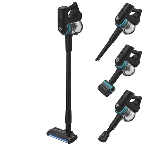 Hoover 360° beweglicher Akku Staubsauger mit Tierhaar-Düse & LED, Staubsauger kabellos für alle Bodenarten, Bodendüse mit Anti-Twist gegen Verheddern von eingesaugten Haaren, 1200 POWERTIME [HF410P]