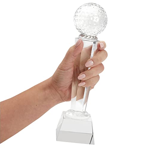 Juvale Crystal Glass Golf Trophy With Elegant Gift Box For Tournaments, Sports Competitions, Parties, Champion Award, Paperweight For Desktop And Table Decor (9 Inches) #TOP5