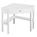 Tangkula Corner Desk, Corner Computer Desk, Wood Compact Home Office Desk, Laptop PC Table Writing Study Table, Workstation with Storage Drawer & Shelves