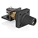Leviton 16RSW-UE 16 Series Single Pole Cam Type Female Panel Connector Taper Nose, Threaded Stud with Microswitch, Cable Size 2-4/0 AWG, 400 Amp Max, Black