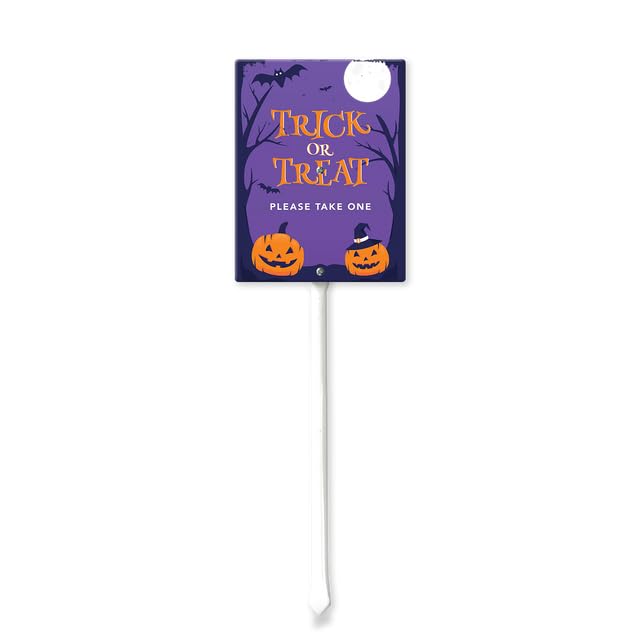 HorienteeonHalloween Decorations Trick Or Treat, Please Take One Signs for Yard with Stake, Sturdy Aluminum Sign Rust Free, Halloween Sign Decora for Yard Garden Lawn Outdoor 20cm×30cm