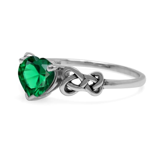 Silvershake 7MM Heart Shape 925 Sterling Silver Celtic Heart Knot Filigree Solitaire Promise Ring Jewelry for Women4