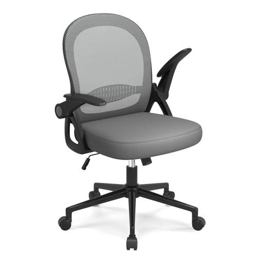 naspaluro Bürostuhl, Ergonomischer Schreibtischstuhl mit Atmungsaktiv Netzbespannung, Hochklappbare Armlehnen, Höhenverstellbarer, Computerstuhl, Leichter Stuhl, 360° Drehstuhl, Dunkelgrau naspaluro Bürostuhl, Ergonomischer Schreibtischstuhl mit Atmungsaktiv Netzbespannung, Hochklappbare Armlehnen, Höhenverstellbarer, Computerstuhl, Leichter Stuhl, 360° Drehstuhl, Dunkelgrau