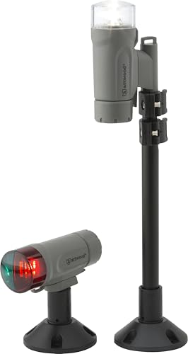 attwood 14190-7 Water-Resistant Portable Clamp-On LED Light Kit with Marine Gray Finish - image 2
