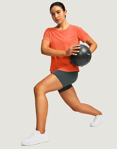 Image of Women's Short Sleeve Workout Shirts UPF 50+ Sun Protection T-Shirts Quick Dry Breathable Gym Running Hiking Tops for Women