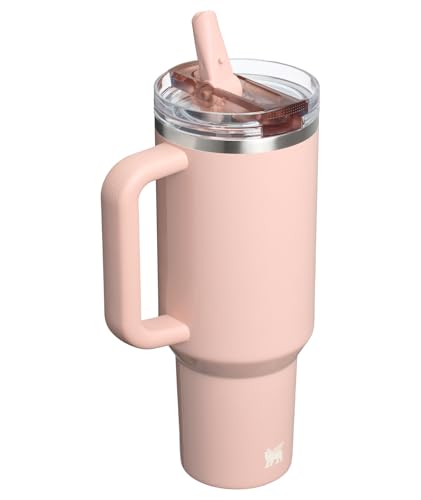 Stanley Quencher H2.0 Tumbler with Handle and Straw 40 oz | Flowstate 3-Position Lid | Cup Holder Compatible for Travel | Insulated Stainless Steel Cup | BPA-Free | Peach Whip Gloss