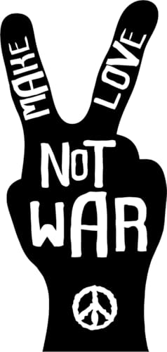 Aufkleber #Peace Hand „Make Love Not War“ Folie selbstklebend | 9,5x20 cm Made in Germany