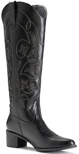 Iuv Cowboy Boots For Women Pointy Toe Women's Western Boots Cowgirl Knee High Boots #TOP1