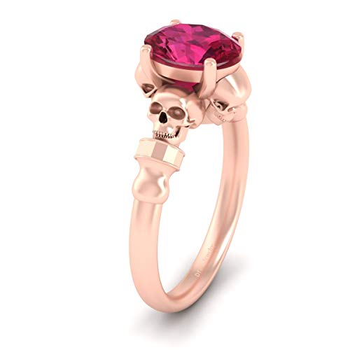 Bague rubis rose synthétique ovale argent 925 bijou femme chic