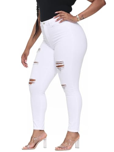 High Waisted Skinny Jeans for Women Butt Lifting Stretchy Jeans Distressed Tummy Control Denim Pants4