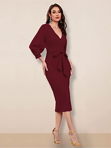 Image of rosery paris Women V Neck fulls Sleeve one Piece Formal Black Floral Western one piece Knee-Length Dress