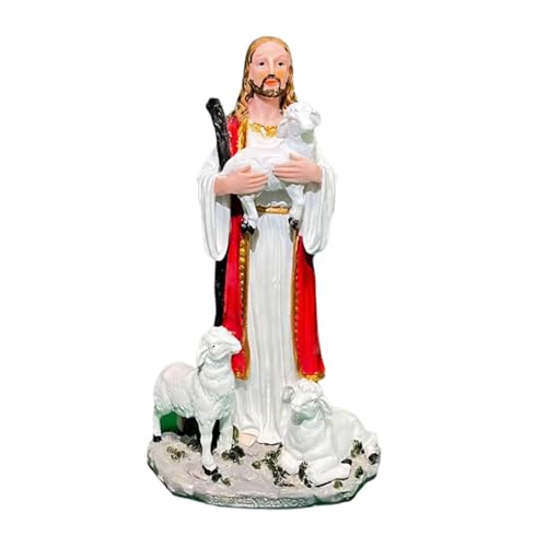 Statue de jésus Bon berger stable en résine pour remplacer les décors fragiles
