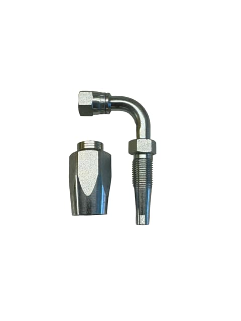 Image of 1 /4 inch Hose x 3 /8 inch 90 Female JIC Reusable Hydraulic Hose Fitting | R2 /R16 Hose Assembly & Repair | 37 Flare Field-Attachable Steel Hydraulic Fitting