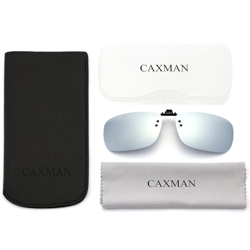Image of CAXMAN Polarized Clip On Sunglasses Over Prescription Glasses for Men Women UV Protection