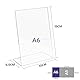 TAPKUA Tischaufsteller A6, 12er Pack Transparenter Acryl Tischständer L-Form Aufsteller für Büro, Restaurant, Geschäft, Hotel, Theke (12 Stück - A6)