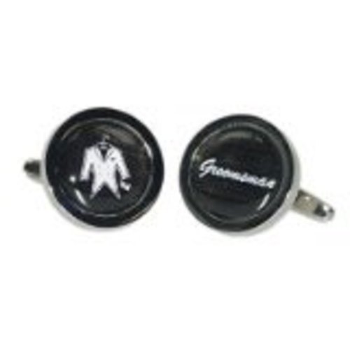 Mancuernillas redondas negras para hombre miniatura 1