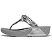 FitFlop Lulu Glitz-Bow Leather Toe-Post Sandals, Color: Silvereen, Size: 7 (E1G-C91-050)
