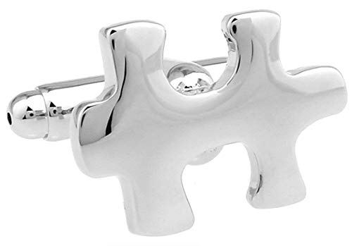 Mancuernillas de Hombre KnBoB Puzzle Plateadas miniatura 4