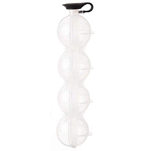 Grendly 4 cavidades para hacer cubitos de hielo, de silicona flexible, para whisky, cóctel, bricolaje, cuadrícula redonda de grado alimenticio para bar y cocina