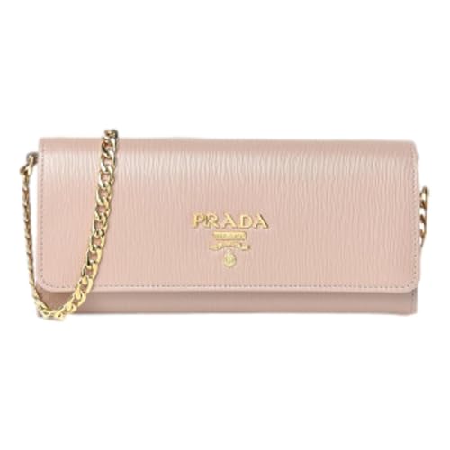 Prada Womens Beige Vitello Move Leather Chain Wallet Crossbody 1MT290