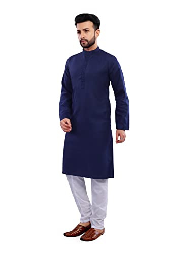 Navy Blue Kurta Pajama for Men Indian Clothing Casual Kurta Pajama4