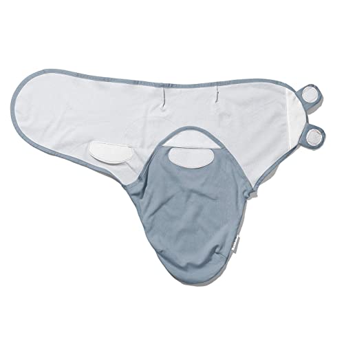 Ely's & Co. Baby Swaddle Blanket - 2 Pack Cotton Swaddle Blanket - Newborn Swaddle 0-3 Months, Newborn Essentials (Dusty Blue Stars & Solid Dusty Blue) #TOP3