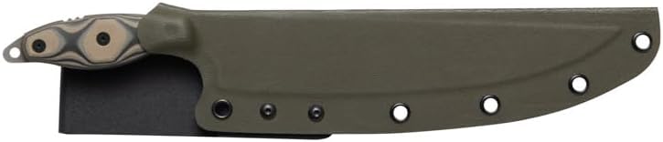 Tops Knives Fillet Full Tang Fixed Blade- Tumble Finish Blade Finish- OD Green Kydex Sheath w/Kydex Belt Loop