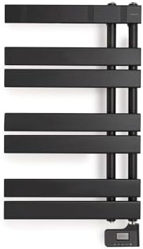 CREATE / Warm Towel Modern/Electric Wall Towel Rail Black / 80 x 50 cm / 2 in 1. 6 Operating Modes. LCD Display. Timer up to 24h. 400W