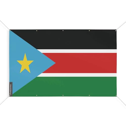 Drapeau Soudan du Sud 120x180 grand pavillon extérieur avec dix oeillets résistants