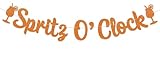 Spritz O’Clock Banner - Lemon Citrus Bridal Shower Bachelorette Wedding Party Decorations, Spritz Bar Banner, Orange Birthday Spritz Station Decoration Orange Glitter