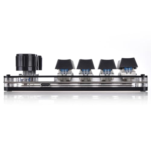 Clavier macro 16 touches avec 3 boutons rotatifs au design professionnel