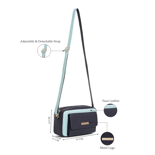 Image of Caprese Regina Medium Sling Bag for Women with Adjustable Strap & Zipper Closure for Comfortable Wear | Versatile Handbag for Everyday Use, Travel, and Special Occasions