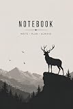 Mountain Forest Notebook – Minimalist 120 Pages Lined Journal with Wildlife Design for Writing and Notes: 120 Pages, Hardcover, Lined Interior, Black ... – Perfect for School, Journaling and Gift