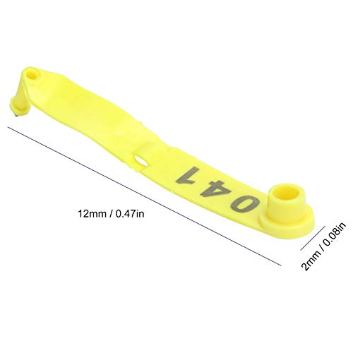 Étiquette d'oreille mouton jaune en polyuréthane avec numéros pour identification du bétail