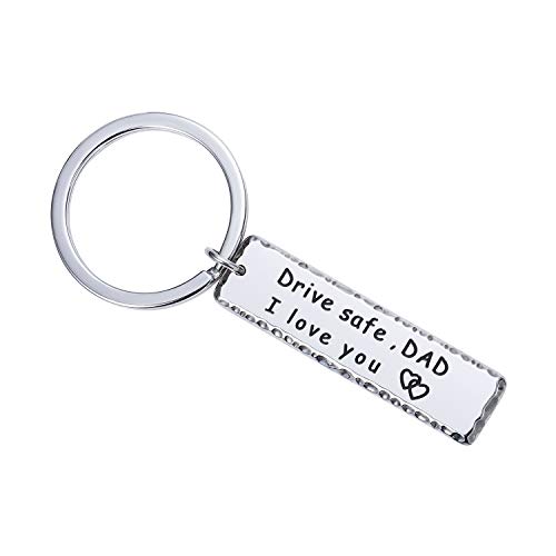 SANNYRA Drive Safe Keychain Dad I Love You Keychain Gift for Dad Family Jewelry