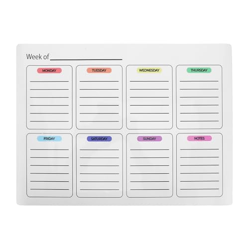 BCOATH Removable Self-Adhesive Weekly Whiteboard Sticker for Wall Reusable Dry Erase Calendar Planner for Home Office School Kitchen Flexible Placement Doors Fridge Glass Cabinets for