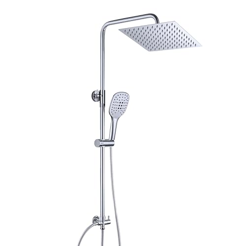 JOHO Colonne Douche sans Robinetterie Ensemble de Douche pour Baignoire Colonne de Douche Réglable en Acier Inoxy 304 Système de Douche Salle de Bain avec...