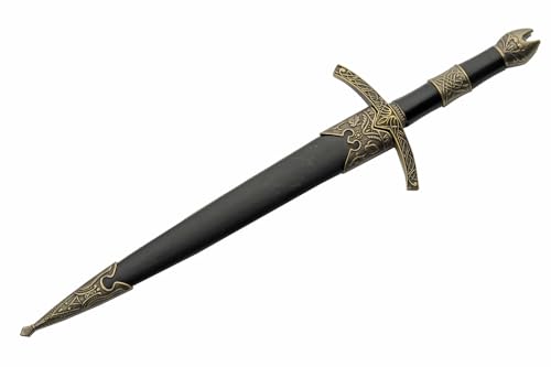 SZCO Suprimentos de faca de adaga medieval de chapéu papa de 32 cm com bainha