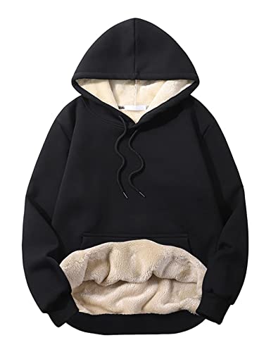 Sweat à capuche chaud homme Sukany pull col rond hiver doublé