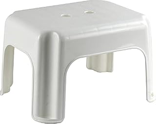Sterling Ventures Sturdy Small Plastic Non-Slip Foot Step Stool - 39 x 32 x 23 cm (White)