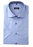 Kurzarm eterna Kurzarm Hemd, Cool Shirt mit Satinbindung, Comfort Fit Größe 44, Farbe hellblau