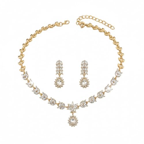 Design elegante: Questo set di gioielli affascina con il suo design elegante, i cristalli scintillanti e gli strass che riflettono perfettamente la luce. I dettagli intricati della collana e degli orecchini creano un look incantevole per le occasioni speciali, aggiungendo un tocco di lusso a qualsiasi outfit.