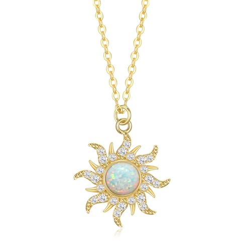 Rapunzel Sun Necklace Tangled White Opal Sun Necklace Princess Cosplay Jewelry Birthday Party Necklace Halloween Dress up Gifts RASUNNKWH