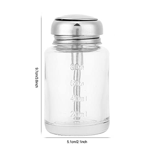 Push Down Empty Lockable Pump Dispenser Glass Bottles, Nail Art Remover Dispenser Gel Polish Remover Container Manicure Accessory, Push Down Liquid Pumping Bottle (Pump Dispenser) - Image 3