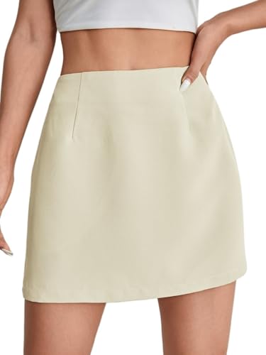 Womens' Solid Color High Waist Straight Skirt Casual Mini Skirts for Women