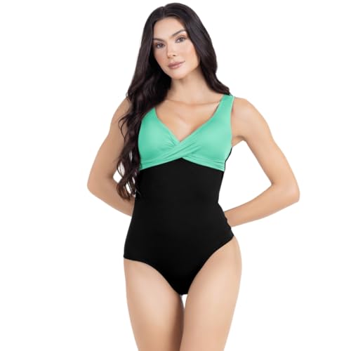 Maiô, Body Feminino Modelo 2022 Chapa Barriga Com Bojo Neon Tamanho:M-38-40;Cor:Verde Agua
