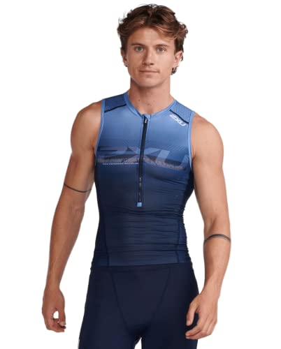 Image of 2XU Men's Aero Tri Singlet Sleeveless Tank Top